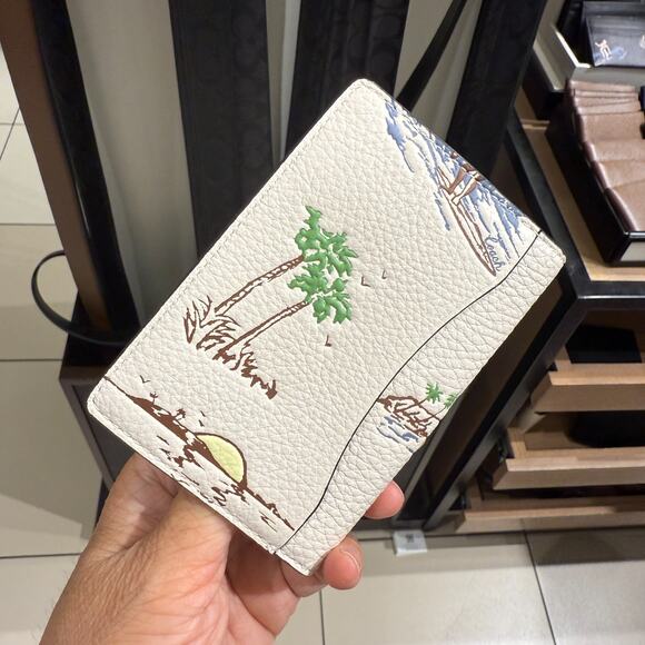 Coach Outlet ID Card Wallet Surf Print CBJ94, Chalk Multi - Picture 2 of 6